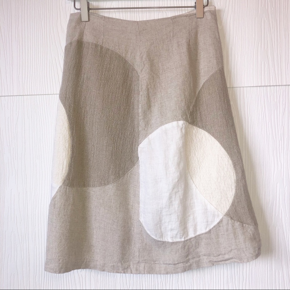 Anthropologie Textured Circles Patch Skirt